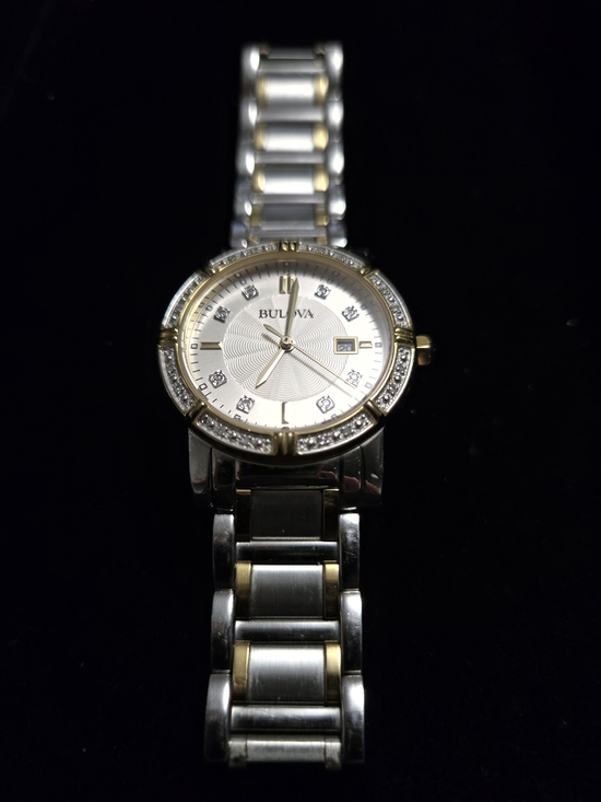 Bulova Two-Tone Diamond Accent Women\'s Watch - Silver & Gold main image 4